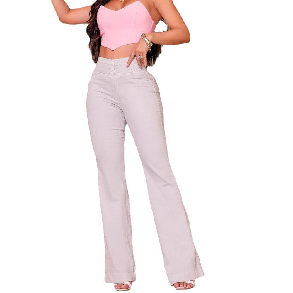 High Waist Stretch Wide Leg Jeans for Women