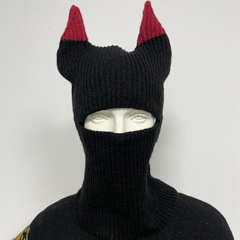 The "Spooky Snuggle" – Halloween Unisex Novelty Knit Beanie & Funny Face Mask