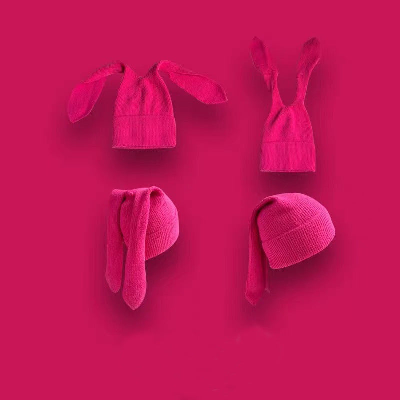 Long Ear Bunny Knit Hat – Winter Warm, Soft Faux Mink Yarn, Cute & Cozy Women’s Beanie