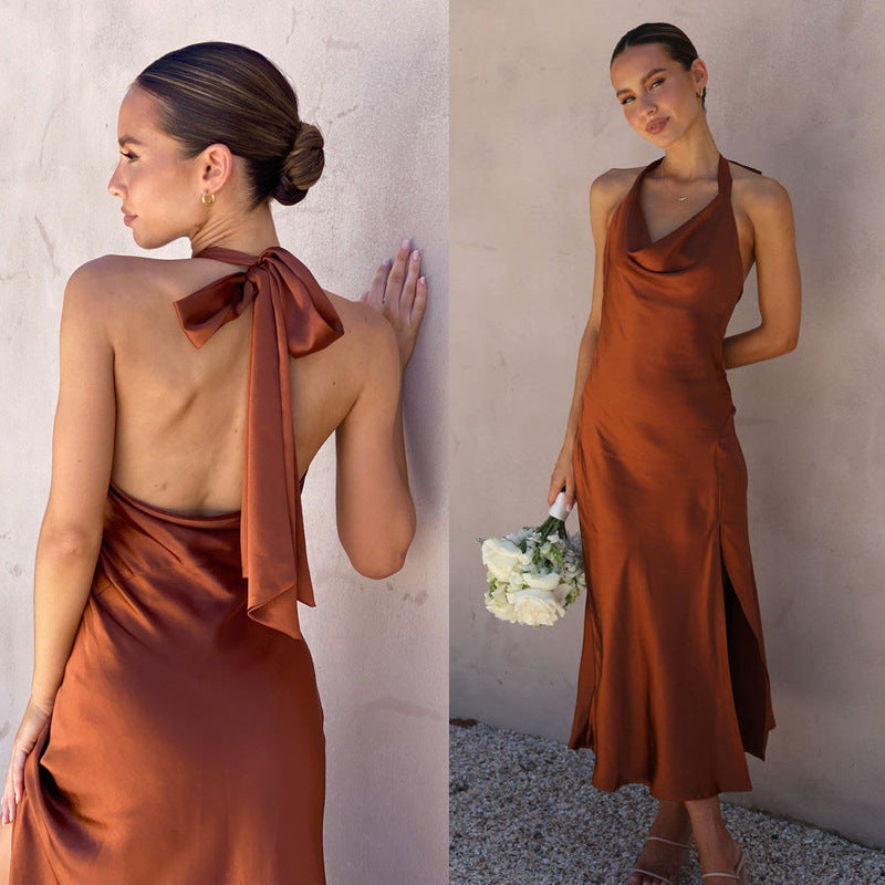 Sexy Sleeveless Backless Split Front Party Dresses
