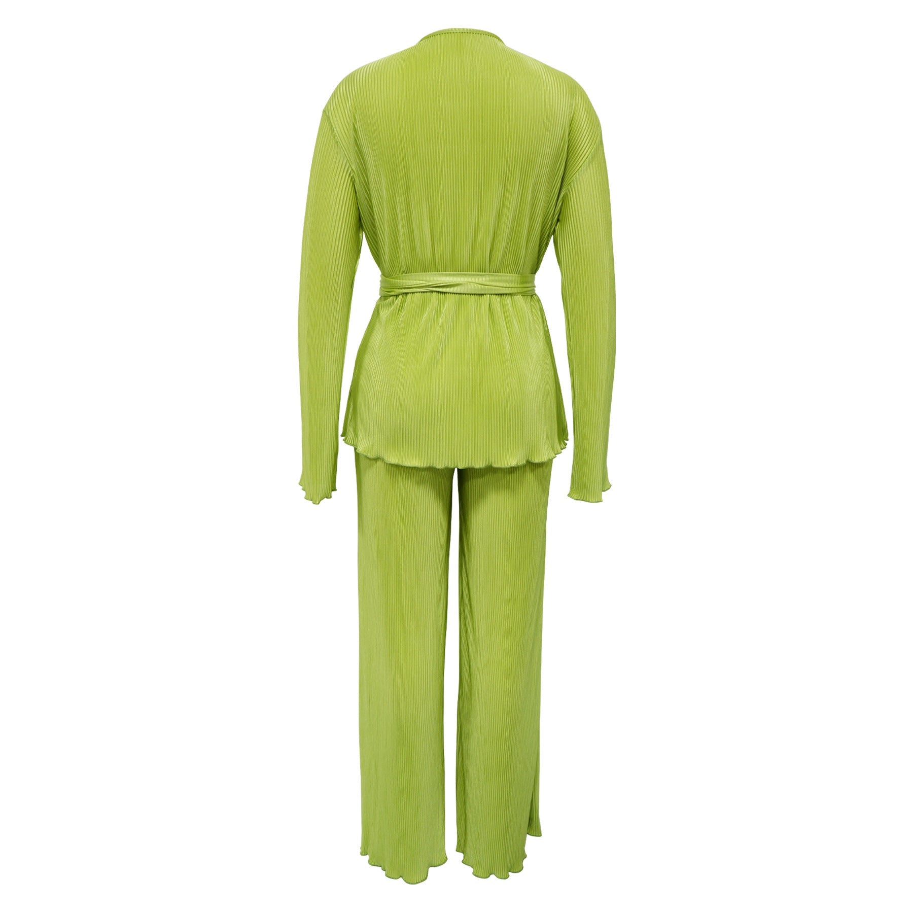 Casual V Neck Long Sleeves Tops and Pants Two Pieces Suits