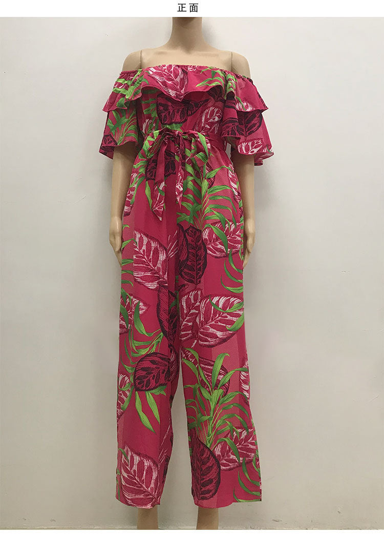 Sexy One Shoulder Chiffon Summer Beach Jumpsuits