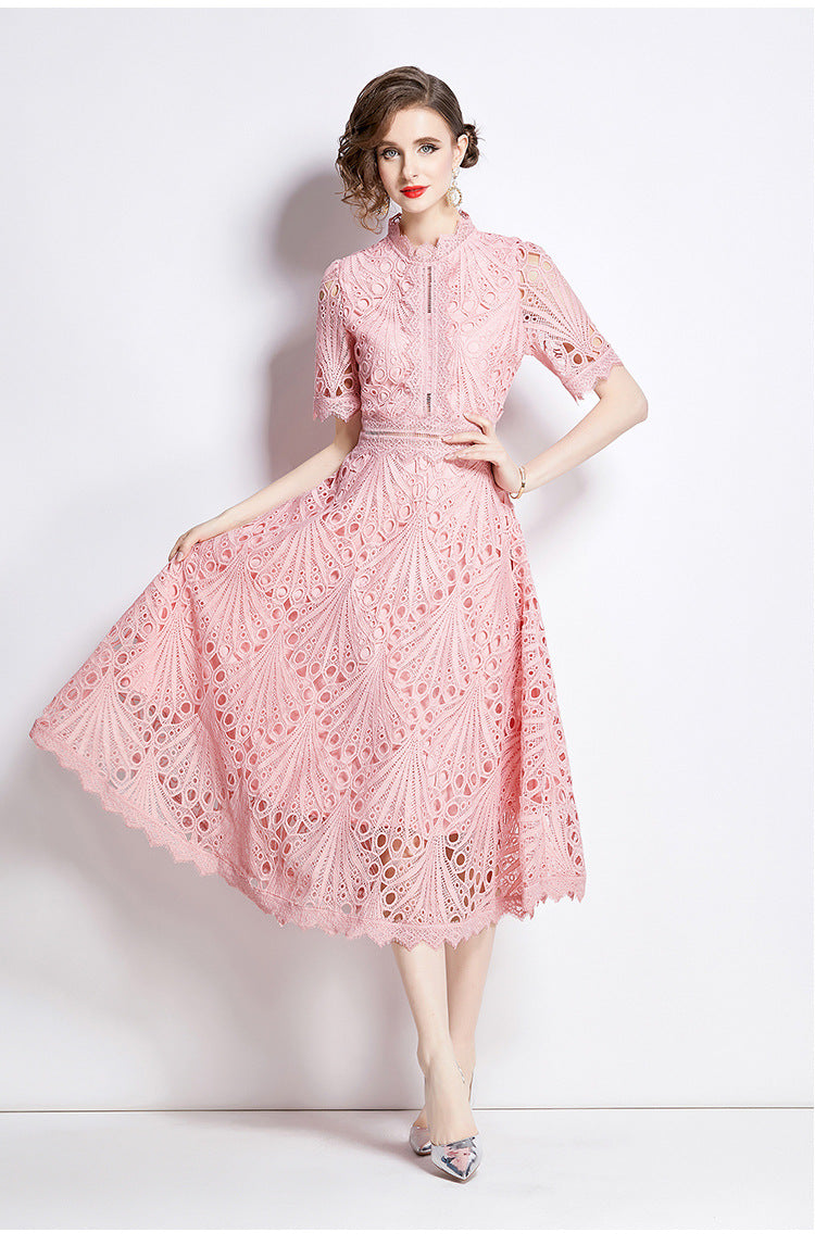 Elegant Vintage Lace Maxi Dress