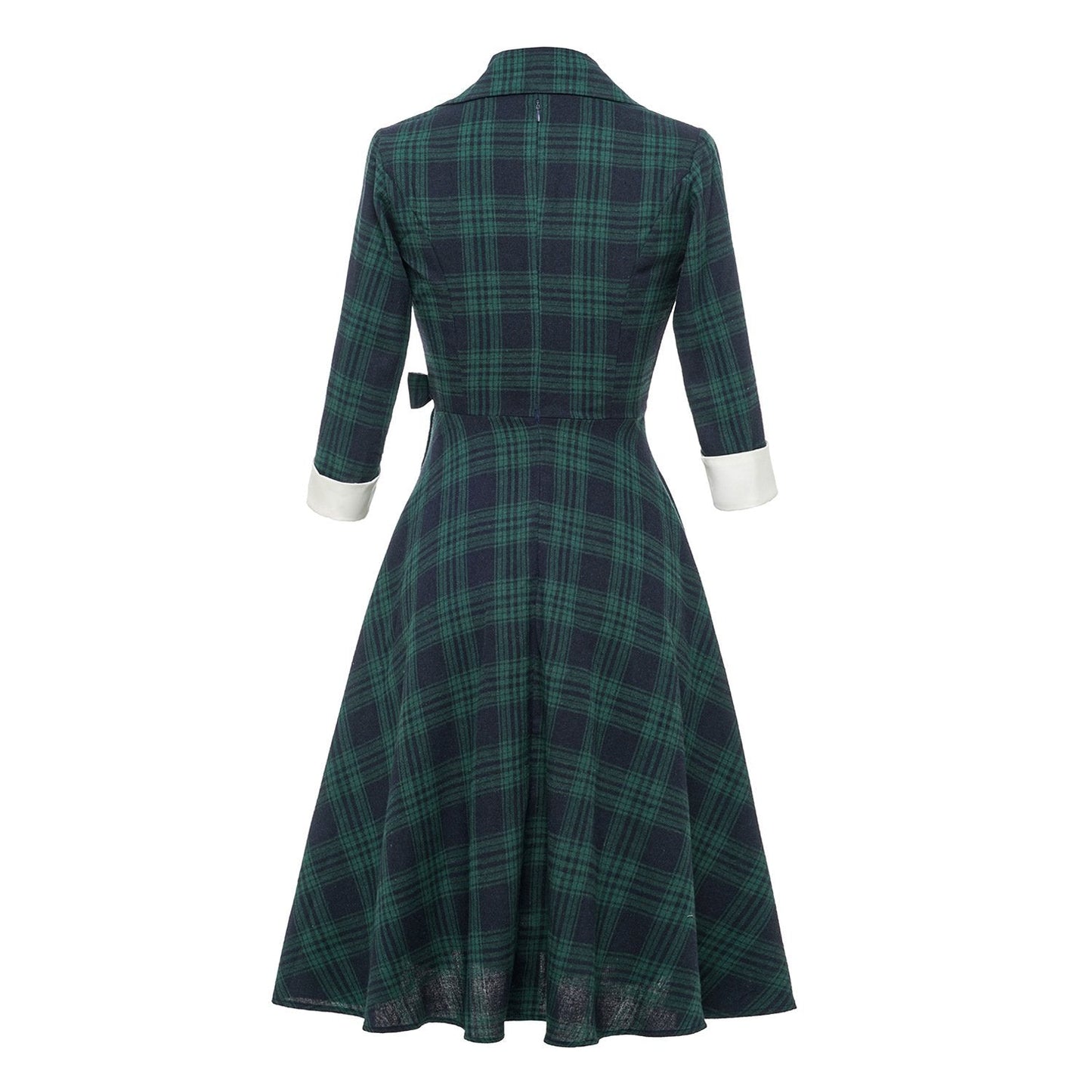 Vintage Plaid Long Sleeves Blazer Women Dresses-Dresses-Free Shipping at meselling99