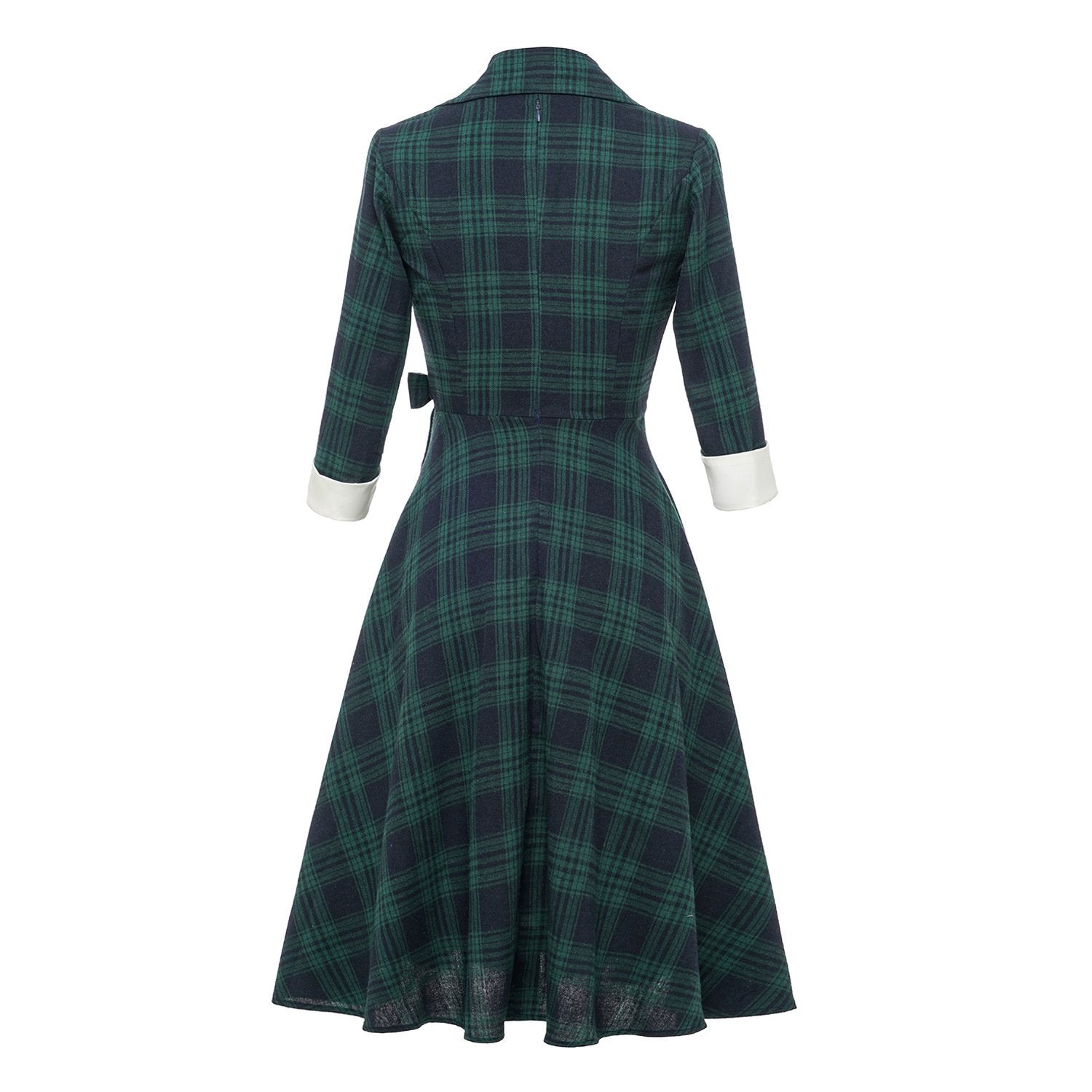 Vintage Plaid Long Sleeves Blazer Women Dresses-Dresses-Free Shipping at meselling99