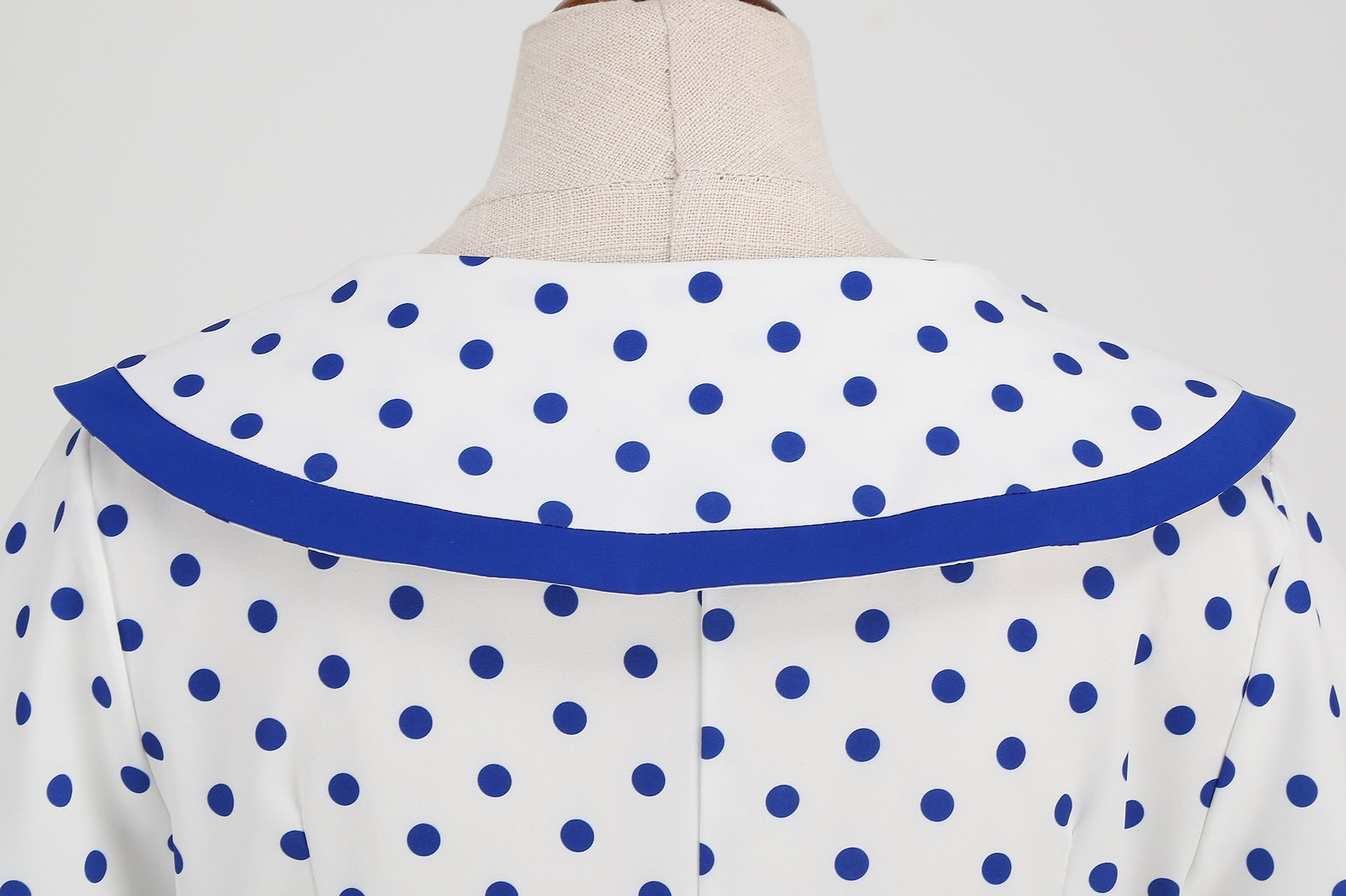 Vintage-Inspired Polka Dot Print Wrap Waist Flared Dress with Belt