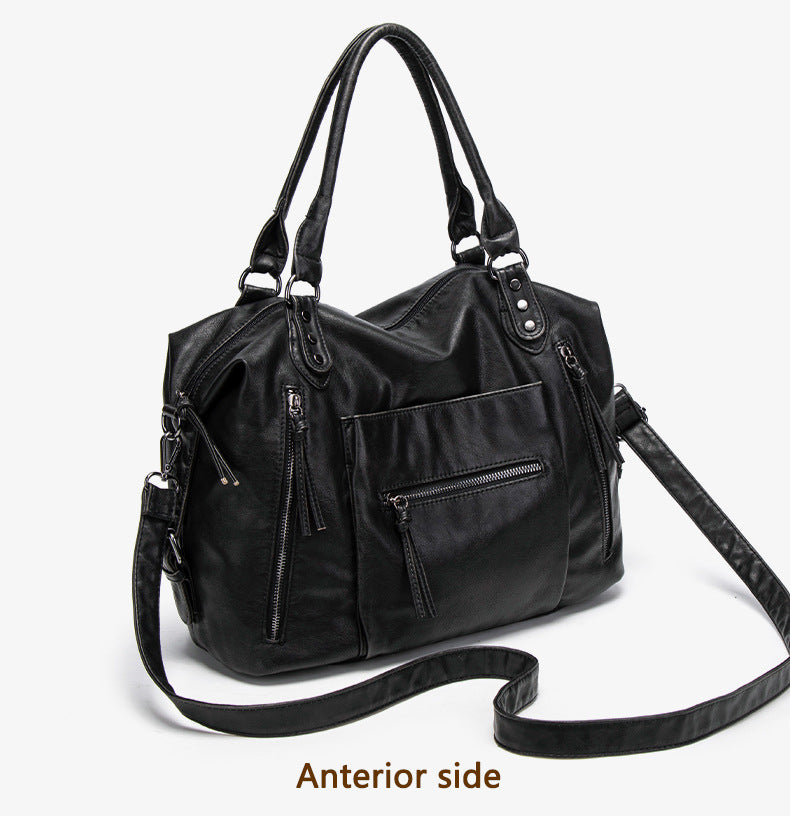 Retro PU Leather Tote Bag