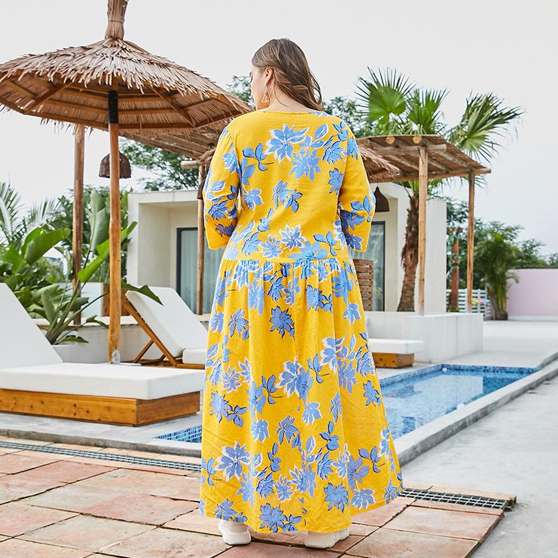 Casual Womem Loose Half Sleeves Maxi Dresses-Maxi Dreses-Free Shipping at meselling99