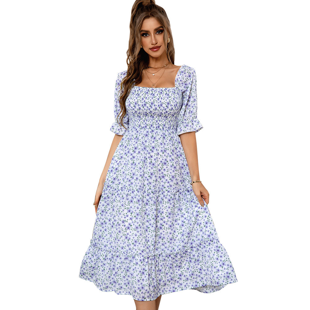 Elegant Half Sleeves Summer Midi Dresses