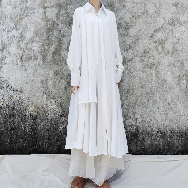 Ethnic Vintage Linen Designed Long Shirt Dresses-Dresses-Free Shipping at meselling99