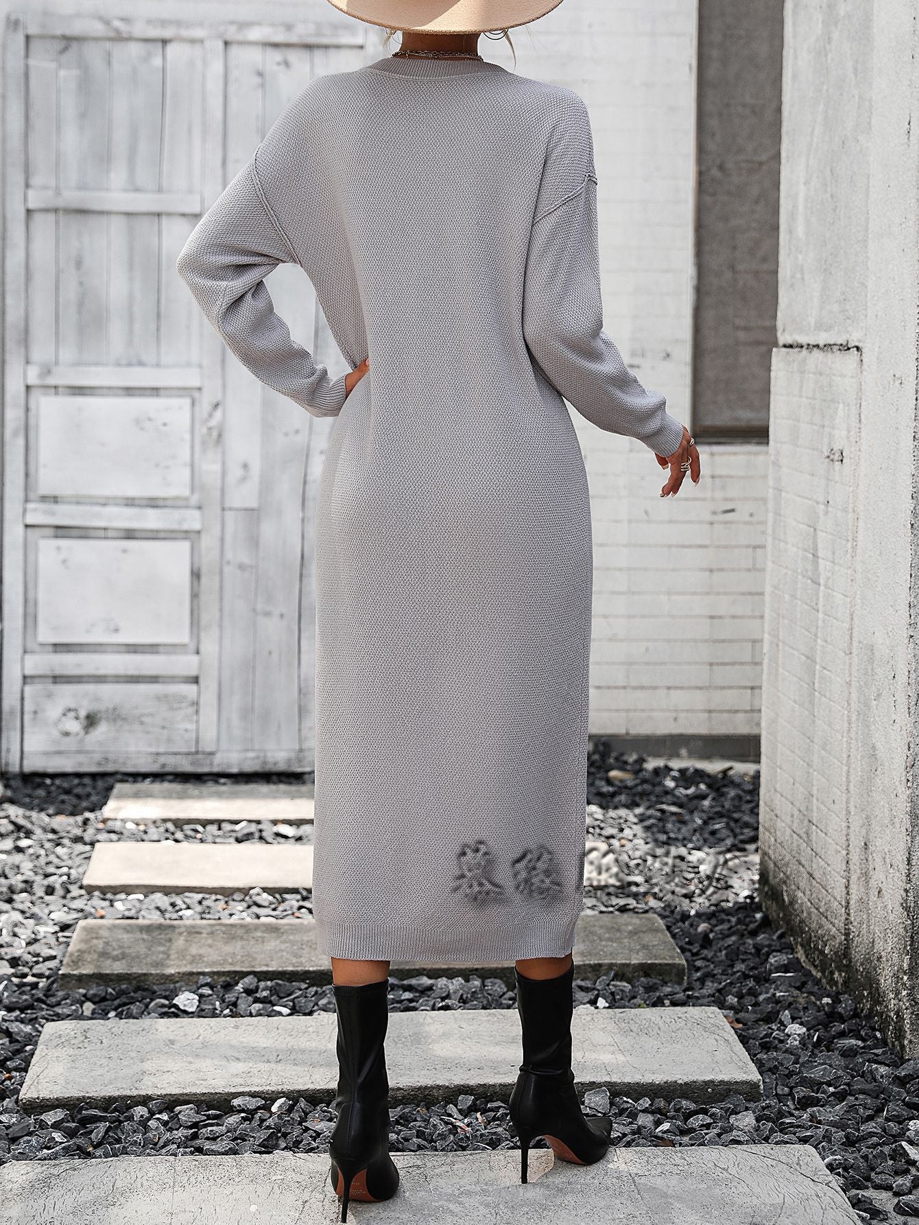 Fashion Button Design Knitted Shirts Dresses