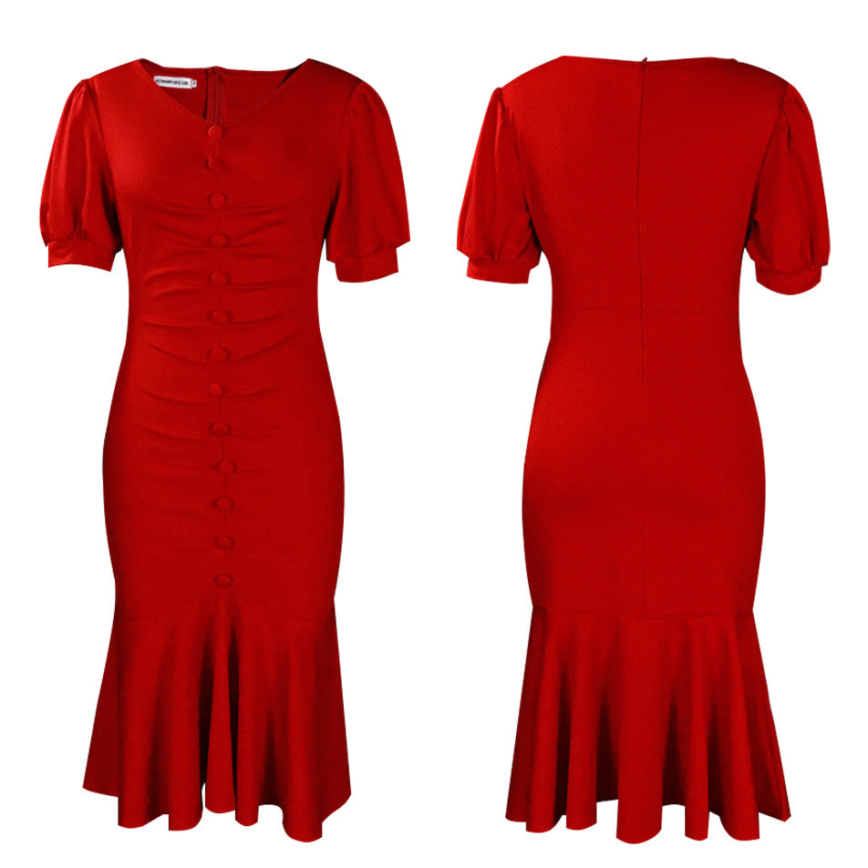 Elegant Office Lady Plus Size Dresses-Dresses-Free Shipping at meselling99