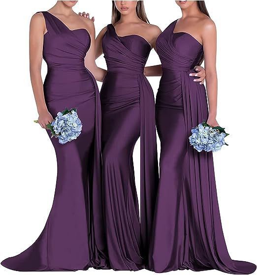 Sexy One Shoulder Mermaid Evening Dresses Bridesmaid Dresses