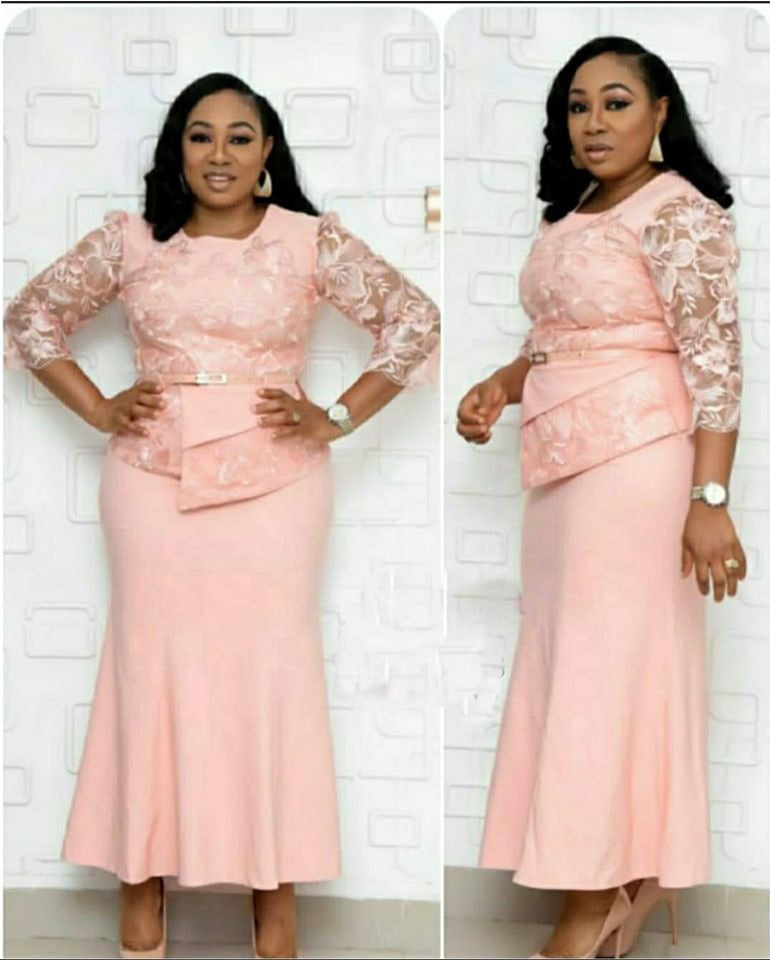 Extra Plus Size Lace Spliced Maxi Dress