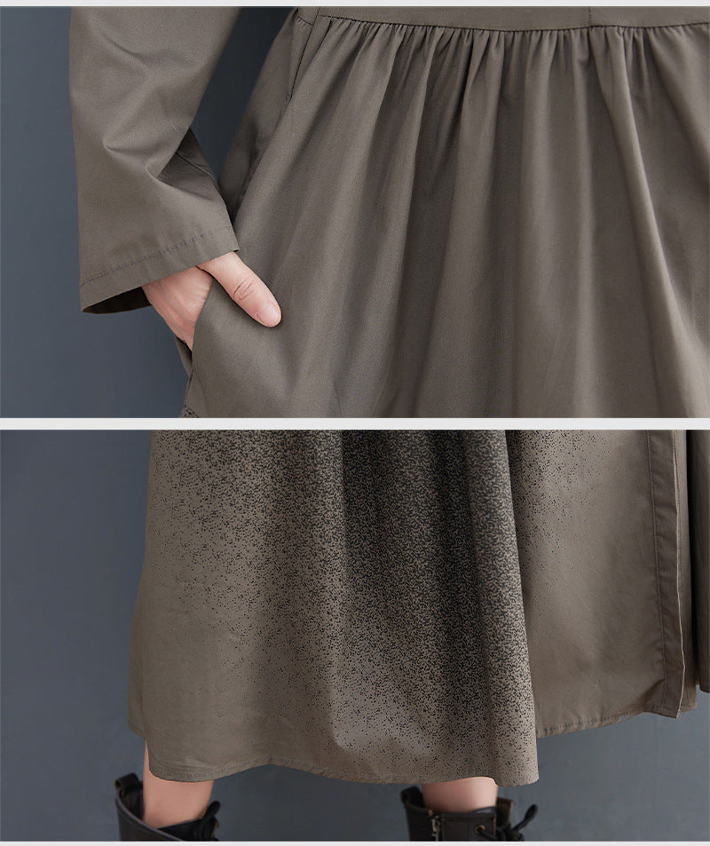 Women Turnover Collar Long Sleeves Shirts Dresses-Dresses-Free Shipping at meselling99