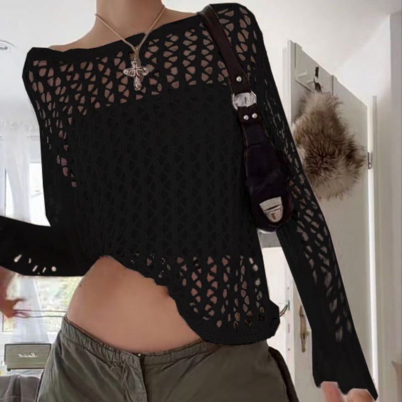 Women's Oversized Mesh Knit Sweater