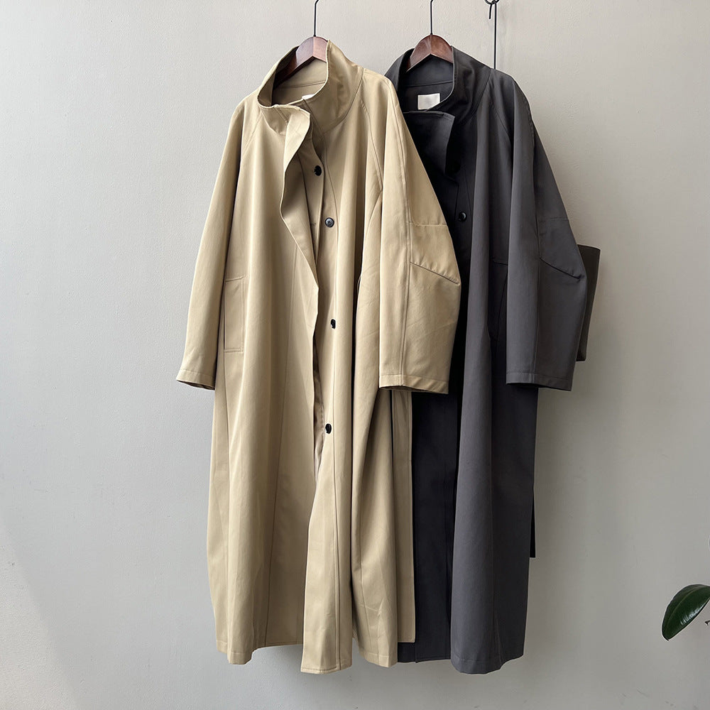 Women’s Stand Collar Long Trench Coat