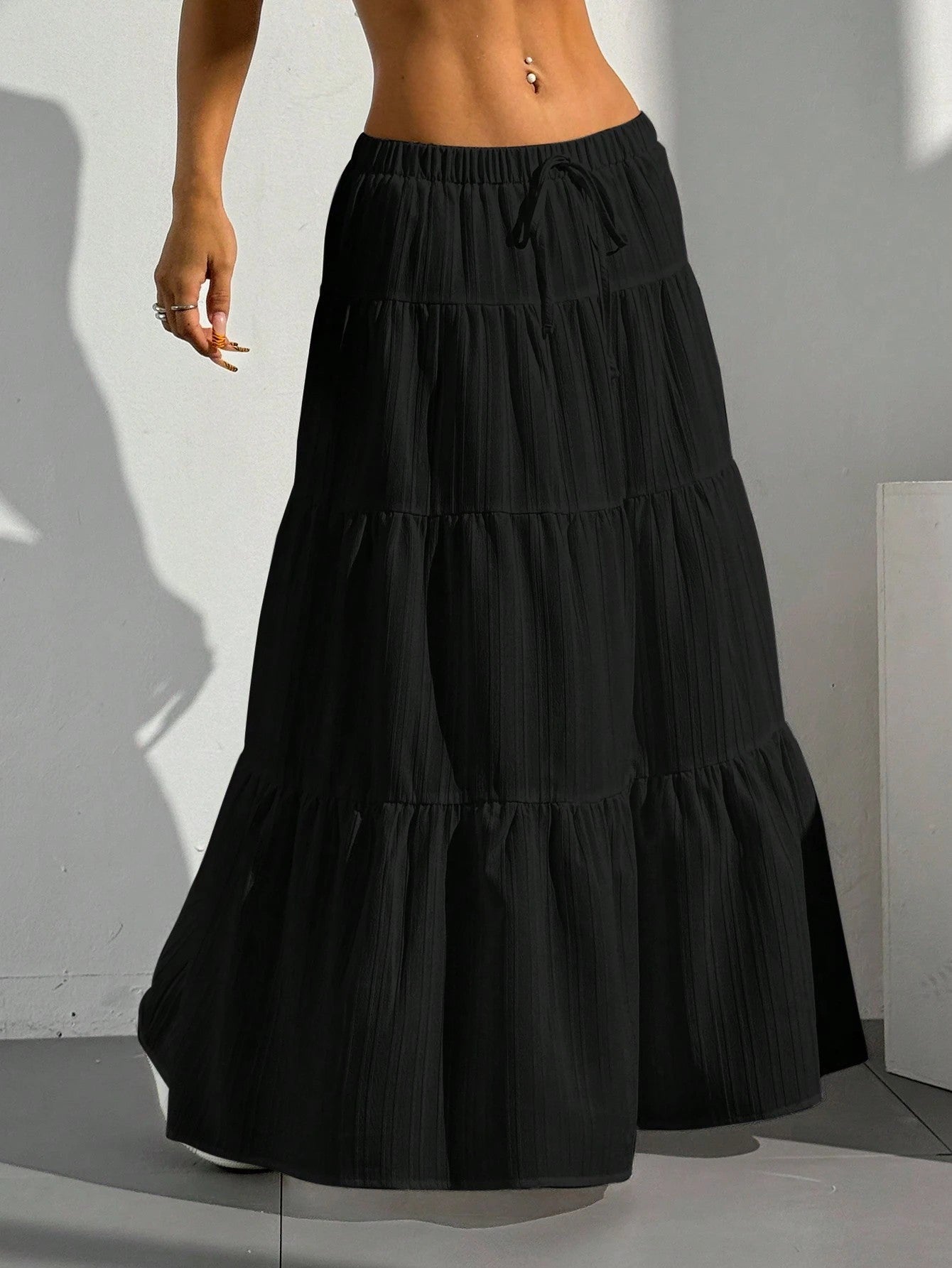 Women's High-Waisted Flowy Maxi Skirt