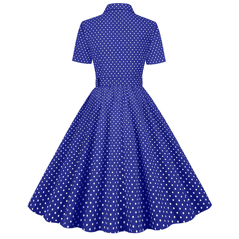 Vintage Polka Dot Short Sleeves Dresses-Dresses-Free Shipping at meselling99