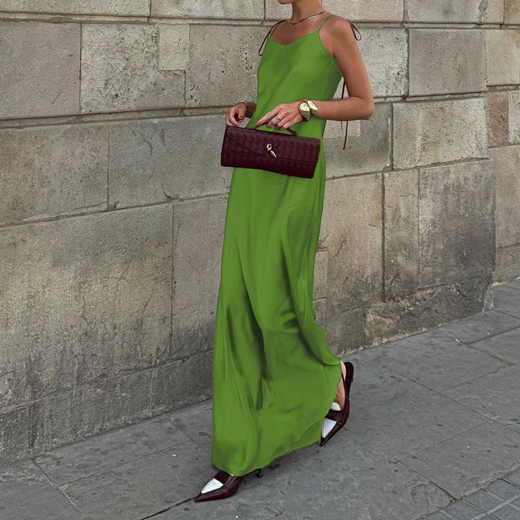 Sexy Satin Long Slip Dress