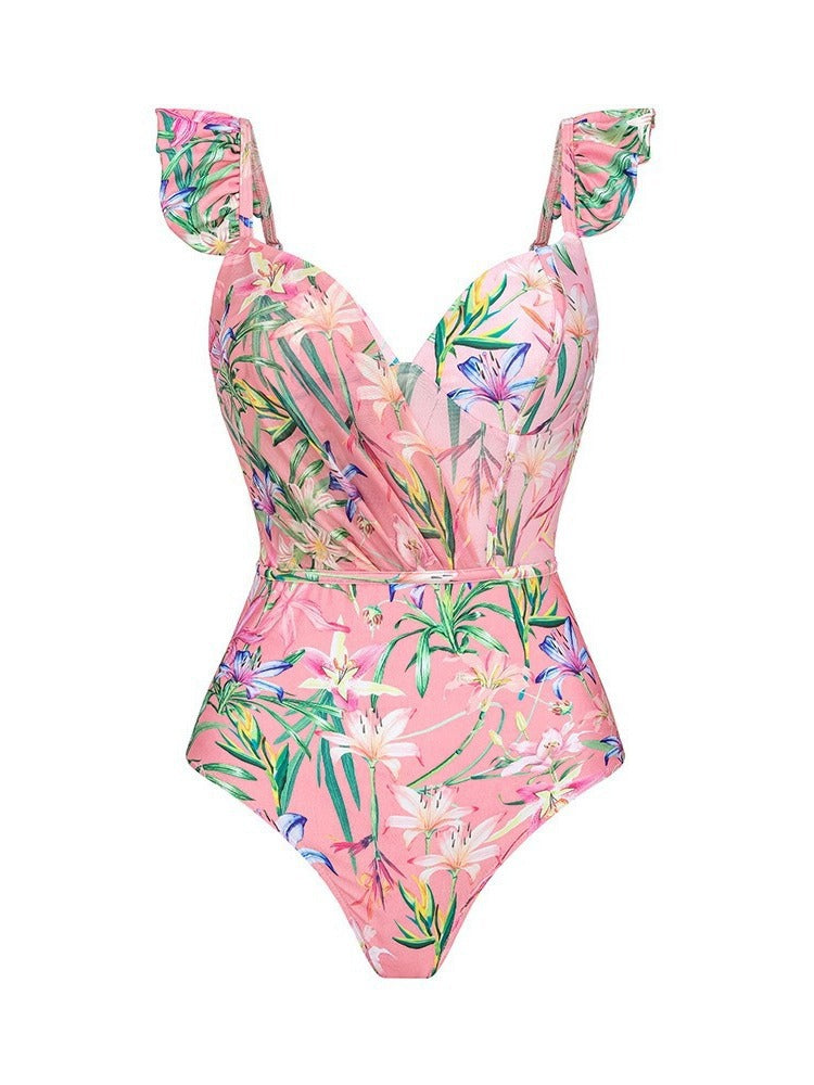 Elegant Floral Sun Proof Summer Beach Swimsuits