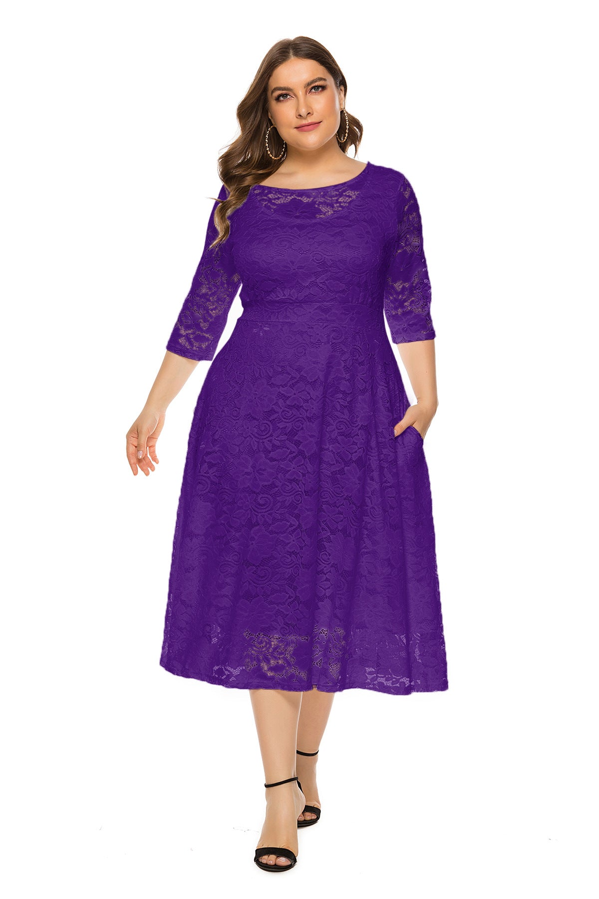 Plus Size Lace Evening Dress