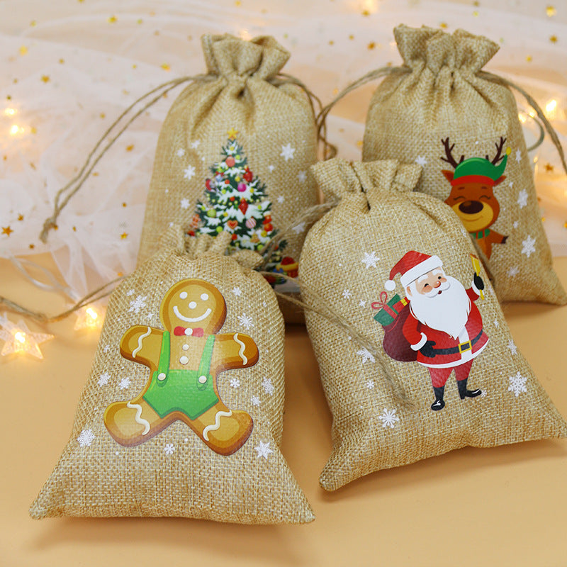 Christmas Drawstring Gift Bag for Apples 24pcs/Set