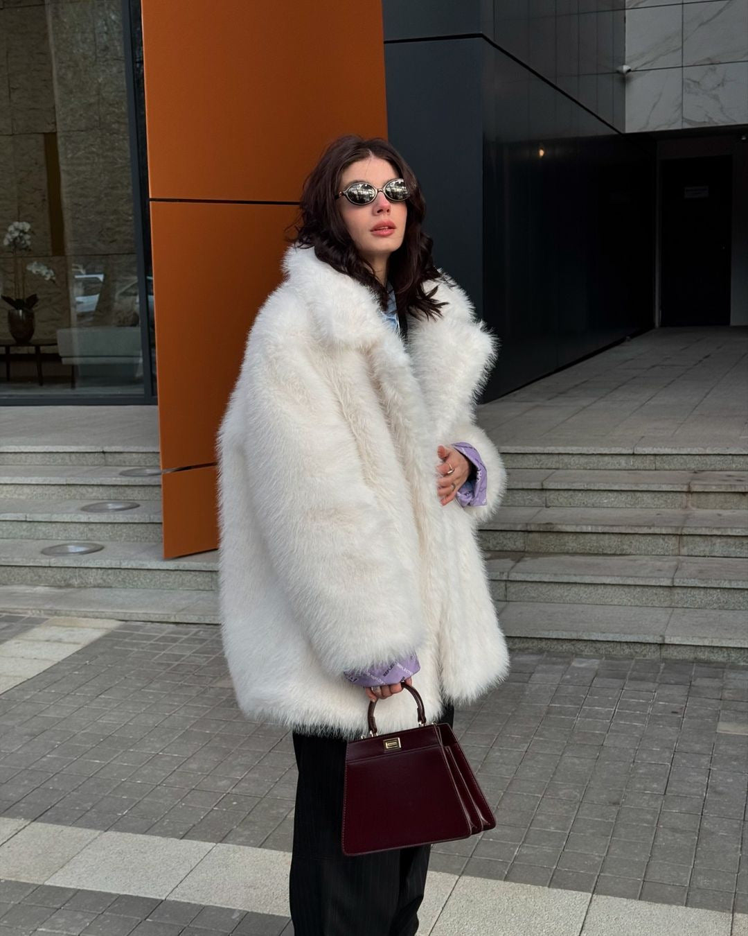Women's Winter Fox Fur-Like Coat – Long Loose Faux Fur Jacket