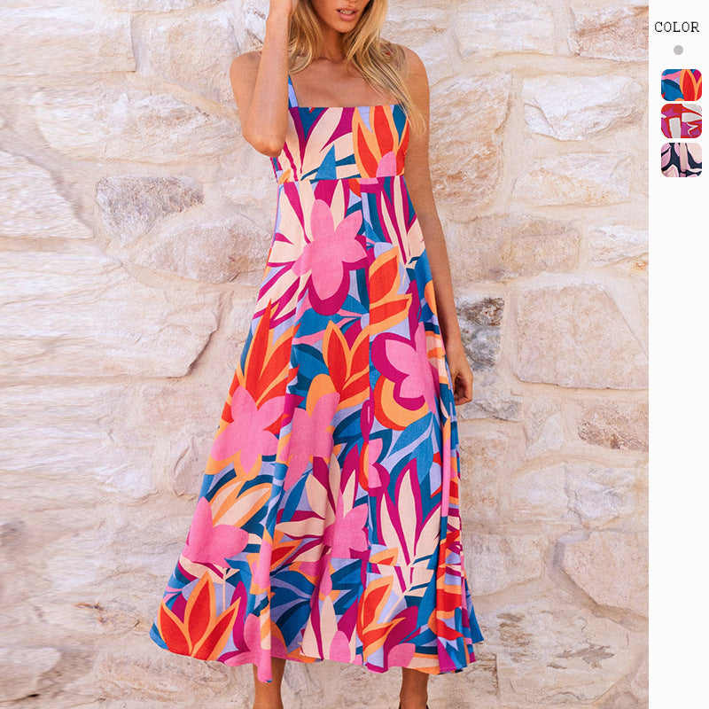 Casual Summer Floral Print Long Maxi Dresses