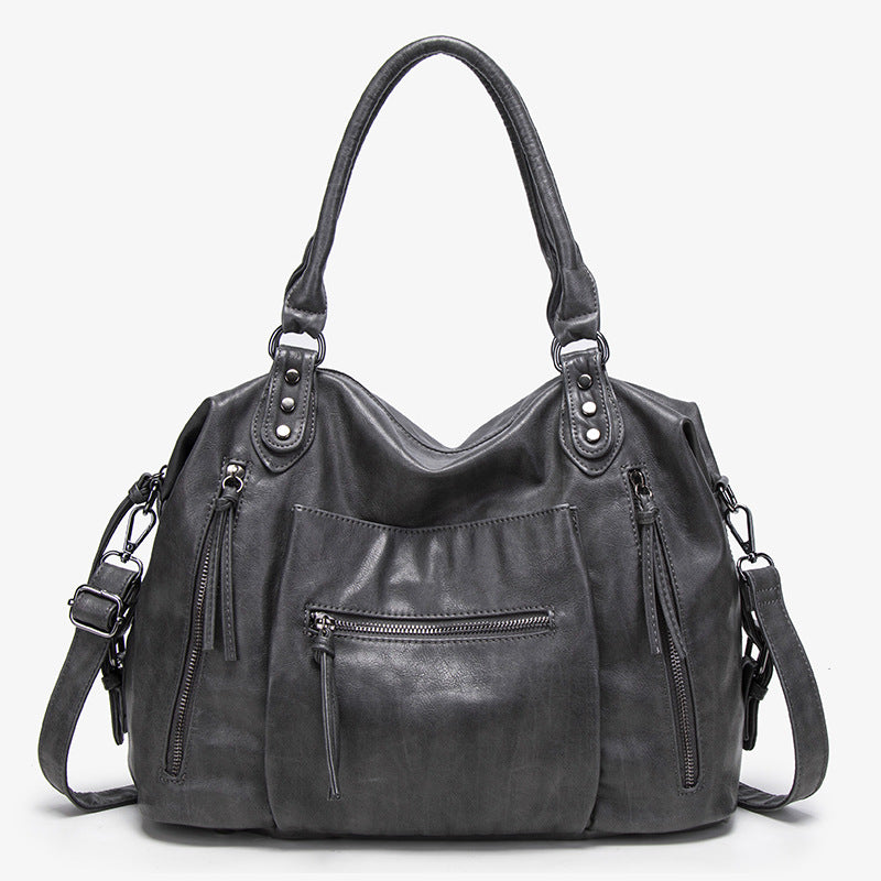 Retro PU Leather Tote Bag