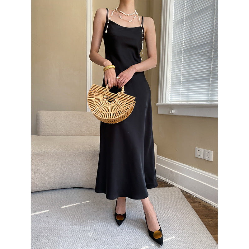 Elegant French Satin Slip Dress