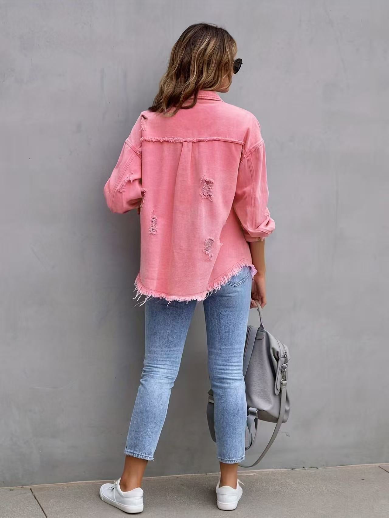 Women's Distressed Denim Jacket