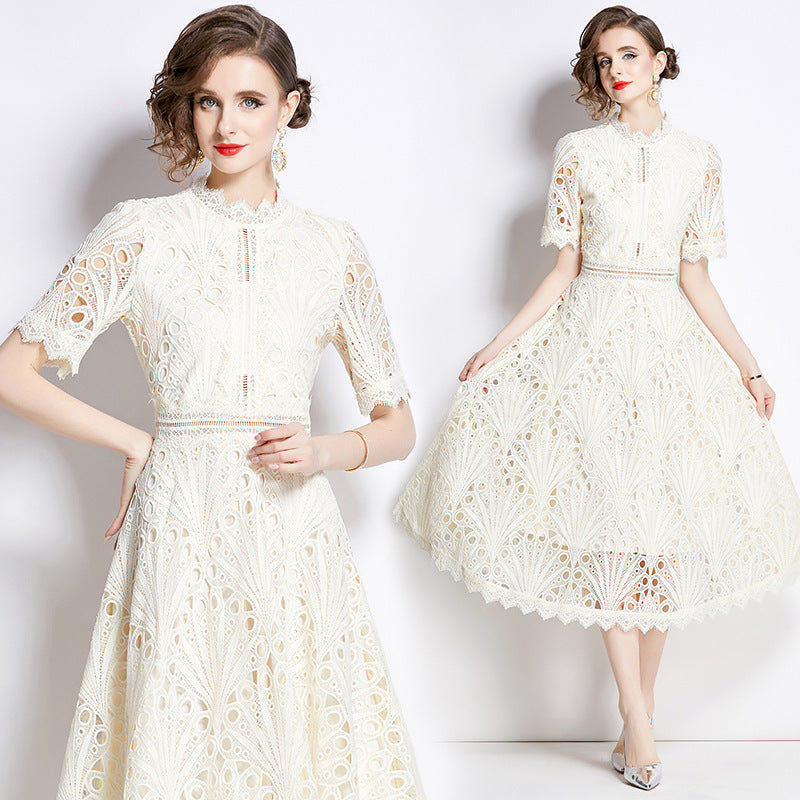 Elegant Vintage Lace Maxi Dress