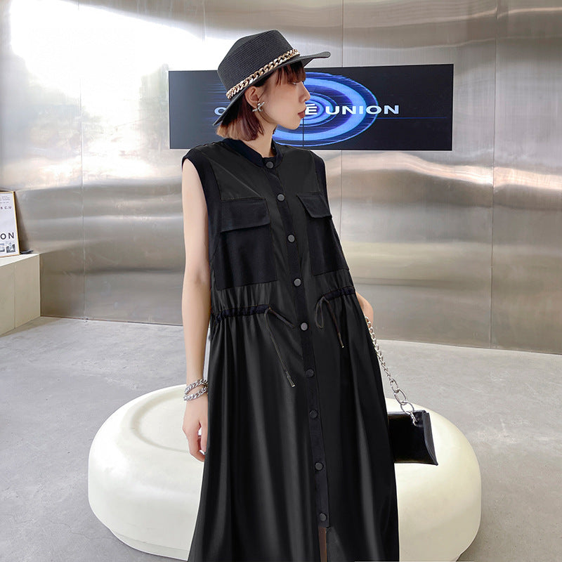 Fashion Summer Sleeveless Long Shirts Dresses-Outerwear-Free Shipping at meselling99