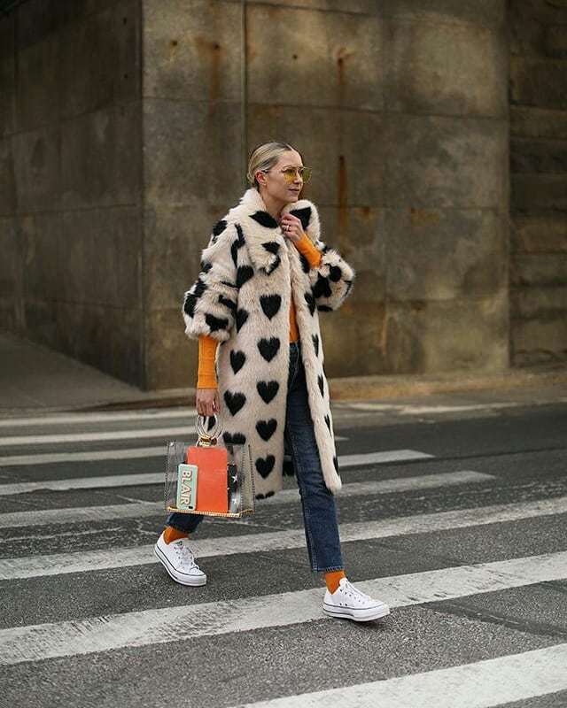 Women's Long Faux Fur Coat – Thickened Plush White Love-Design Winter Coat,