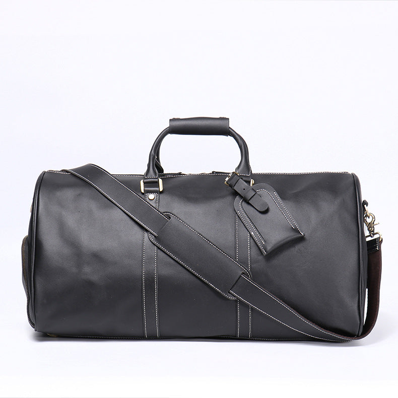 Men's Genuine Leather Duffle Bag – Top-Layer Cowhide Travel Bag, Large Capacity Crazy Horse Leather Luggage