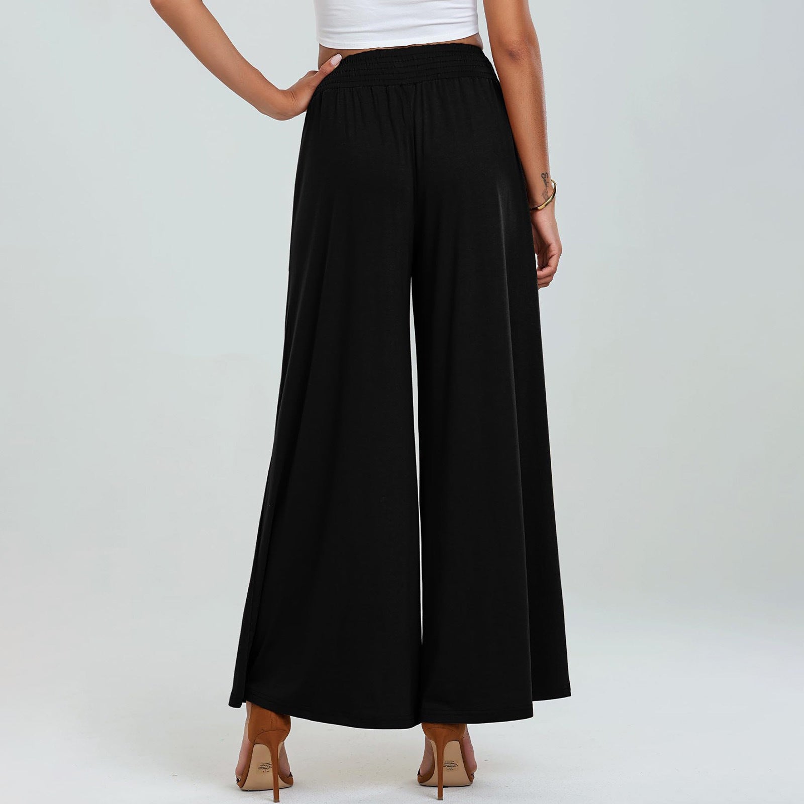 Women's High-Waisted Elastic Waist Casual Pants