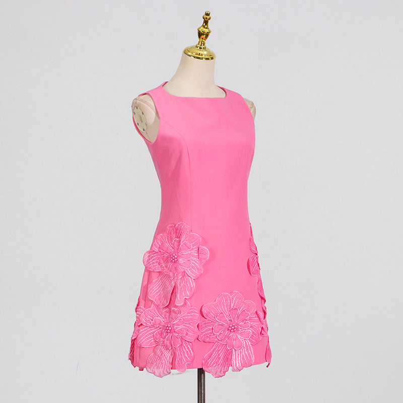Designed Sweet 3D Floral Sleeveless Mini Dress