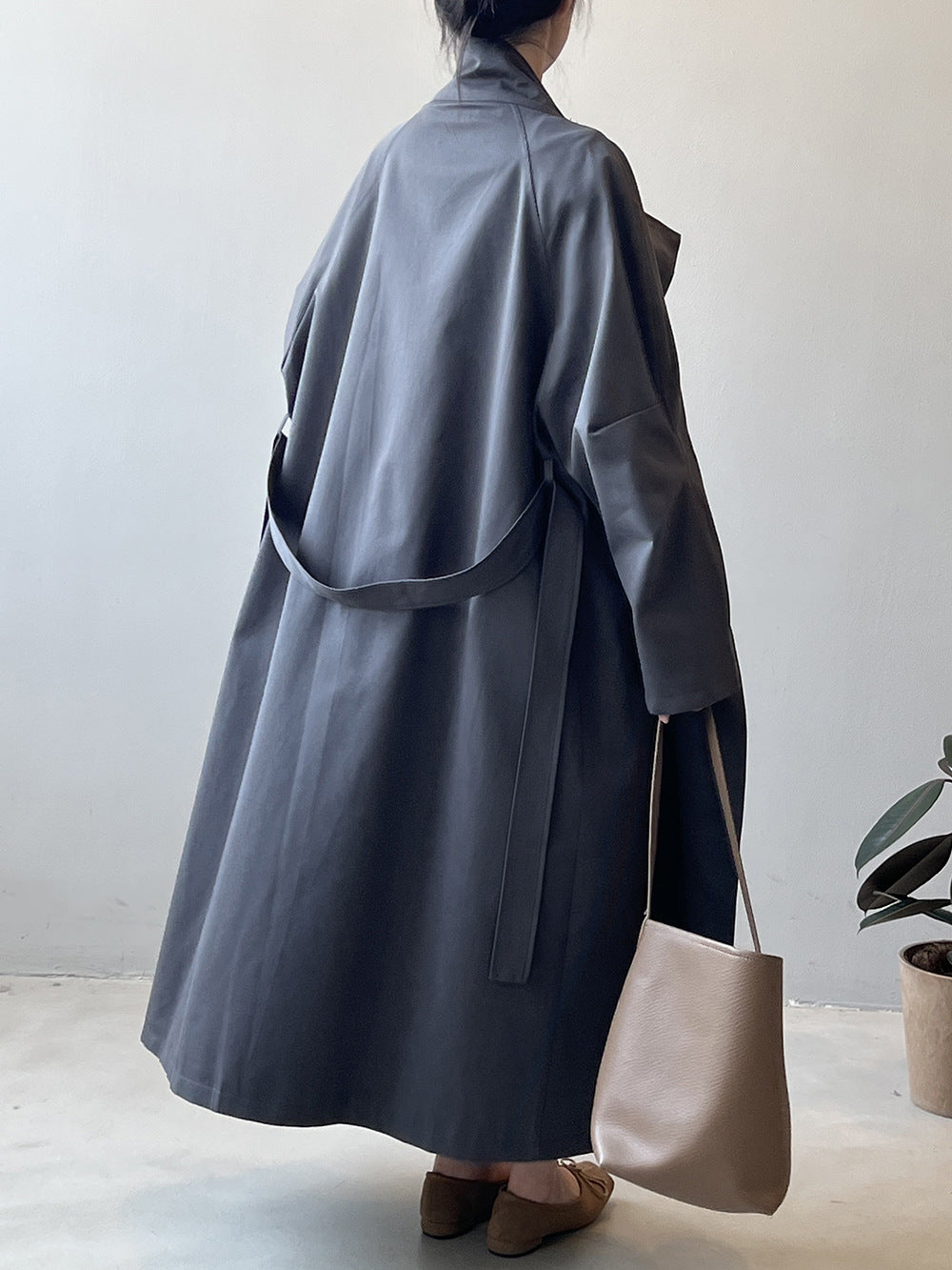 Women’s Stand Collar Long Trench Coat