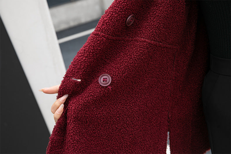 Women's Winter Faux Fur-Trimmed  Plus Sizes Leather Jacket