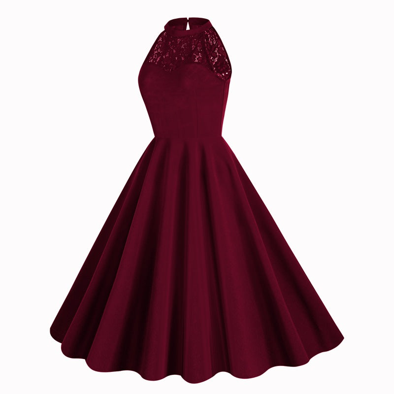 Elegant Sleeveless Halter Party Dresses-Dresses-Free Shipping at meselling99