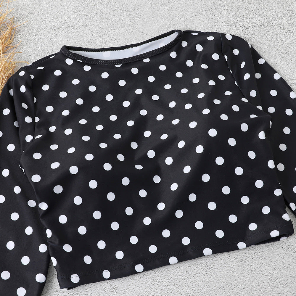 Black Dot Long Sleeves Surf Wear for Women