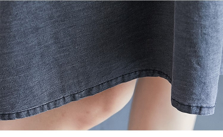 Summer Plus Sizes Women A Line Denim Dresses-Dresses-Free Shipping at meselling99