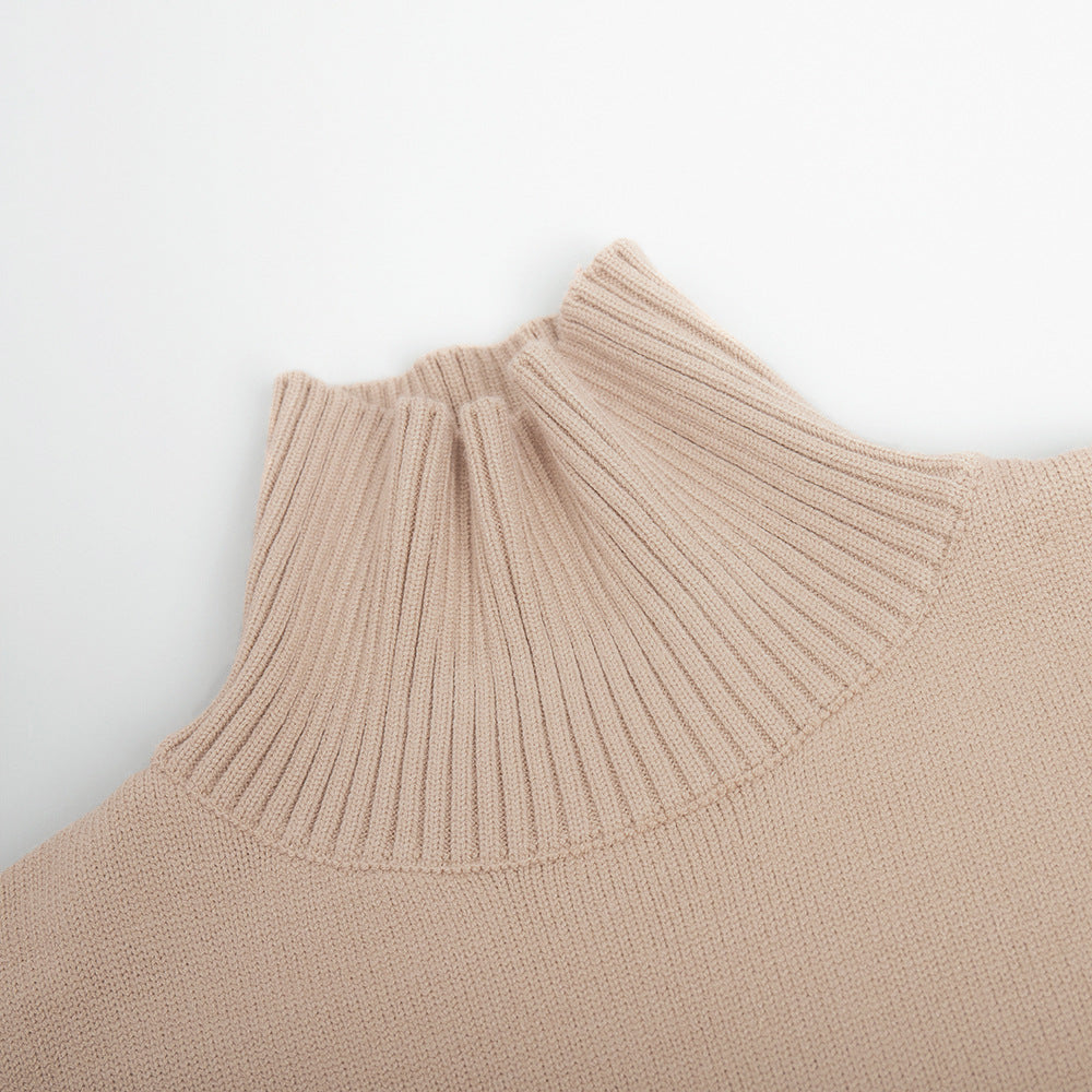 Fashion High Neck Casual Lazy Knitted Pullover Sweaters