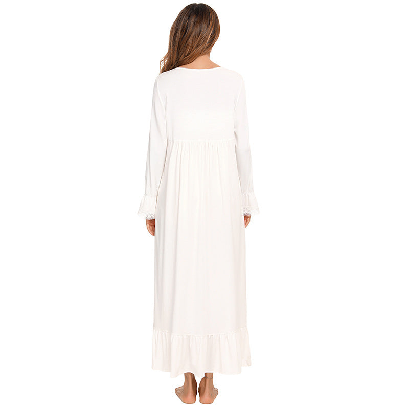 Casual Plus Sizes Long Sleeves Nightgown