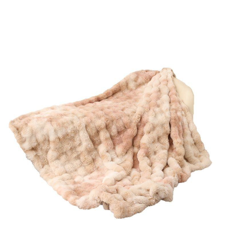 Tie-Dye Reversible Bubble Fleece Blanket