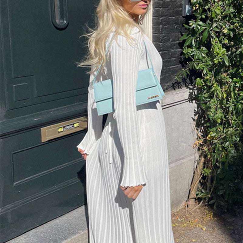 Women's Slim-Fit V-Neck Ribbed Knit Dresses