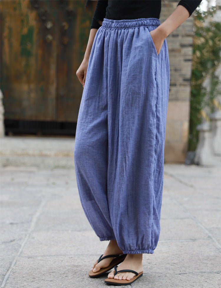 Women's Linen Cotton Loose Lounge Pants
