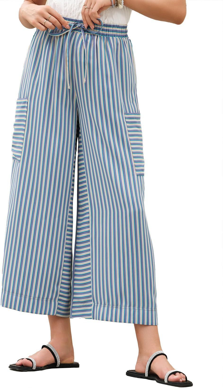 Women's Summer Striped Straight Leg Pants