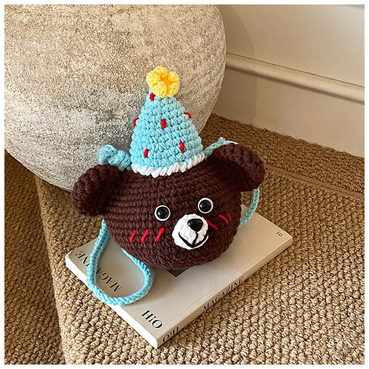 Handmade Knitted Bear Coin Purse